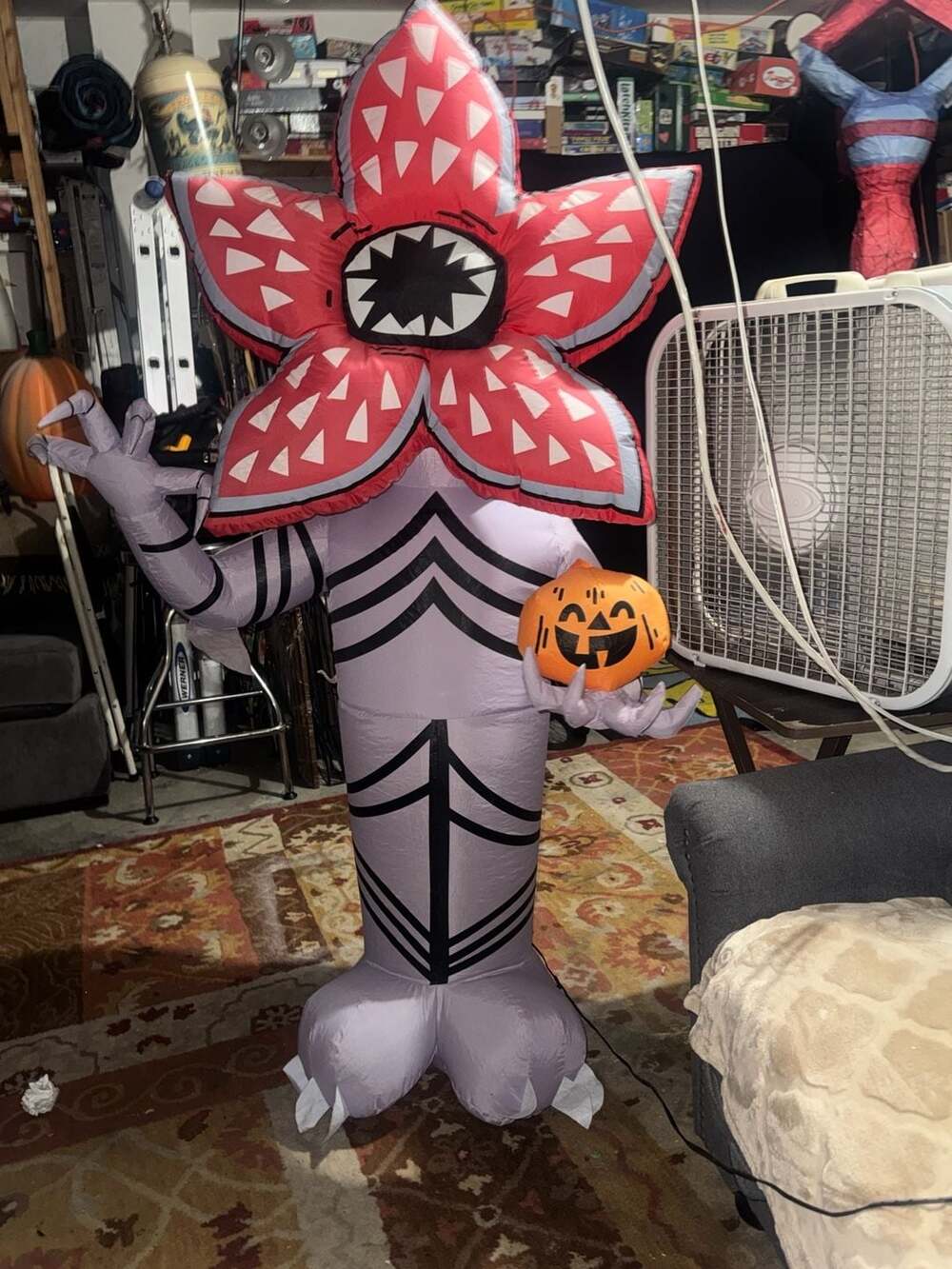 Stranger Things Demogorgon Halloween Inflatable with Pumpkin